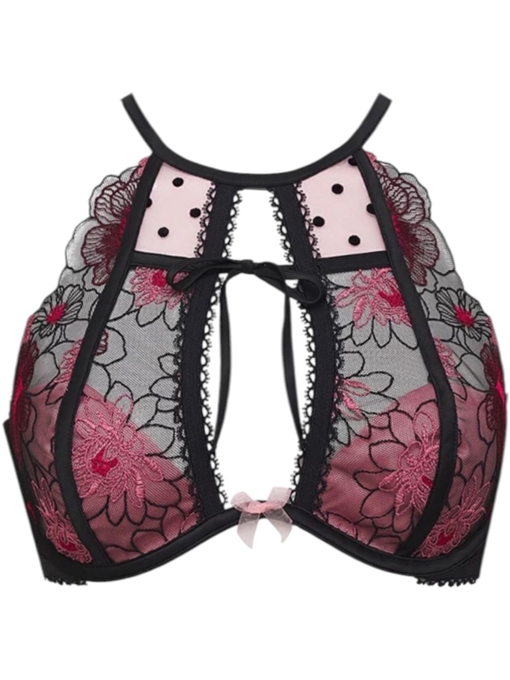 For Love and Lemons Zinnia Embroidered High Neck Bra Size 36B NWOT